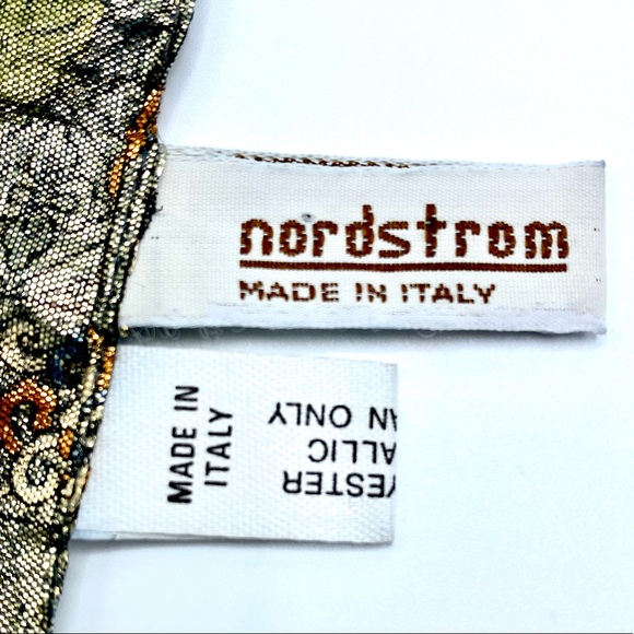 NORDSTROM - Vintage Italian Metallic Tonal Scarf - Picture 15 of 17